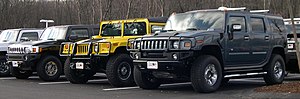 From left: 2006 Hummer H3, H1, and H2