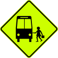 (W6-V106) School Bus Stop Ahead (used in Victoria)