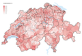 Ausländeranteil in den Schweizer Gemeinden (Gemeindestand 2019, Bevölkerungsstand 2017)