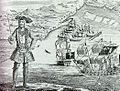 Image 84Bartholomew Roberts was the pirate with most captures during the Golden Age of Piracy. He is now known for hanging the governor of Martinique from the yardarm of his ship. (from Piracy)