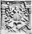 A relief of a quadriga of Sun god Surya at Bodh Gaya, India