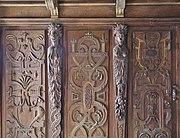 Woodwork of the quatrains' cabinet in the castle of Pibrac.