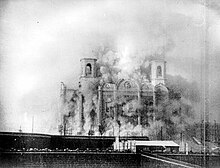 image of "Cathedral of Christ the Savior" in Moscow turning to dust as it collapses on the orders of Joseph Stalin in 1931.[621]