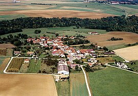 An aerial view of Domblain in 2006
