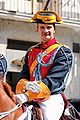 Horse Guard of the Guardia Civil wearing a stylized tricorne during a ceremony in Madrid, Spain