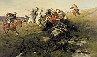 Skirmish Between Cossacks and Tatars, ca. 1890