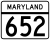 Maryland Route 652 marker