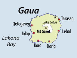 Map of Gaua, with Lake Letas in center