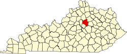 Karte von Fayette County innerhalb von Kentucky