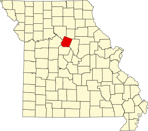 Map of Missouri highlighting Howard County
