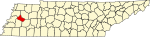 State map highlighting Crockett County