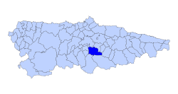 Location of Mieres in Asturias.