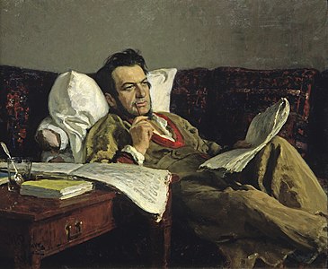Mikhail Glinka composing the opera Ruslan and Ludmilla (1887) (painted thirty years after Glinka's death)