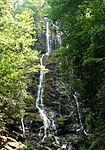 Mingo Falls near Cherokee drops about 120 feet (37 m) during moderately dry weather.