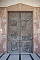 Front door of the church, depicting major events in Jesus' life.