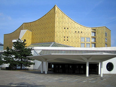 Façade of the Berliner Philharmonie by Hans Scharoun (1963)
