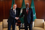 Secretary Blinken with African Union Commission Chairperson Moussa Faki in Addis Ababa, Ethiopia, March 2023