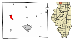 Location of Lena in Stephenson County, Illinois.