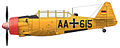 Ehemaliges Kennzeichen an einem damaligen Schulungsflugzeug T-6