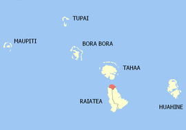 Location of the commune (in red) within the Leeward Islands