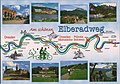 Ansichtskarte mit dem Elbradweg zwischen Dresden und der Sächsischen Schweiz