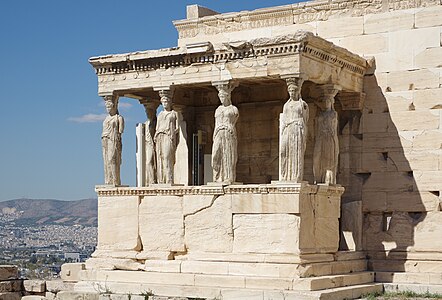 Ancient Greek caryatids of the Erechtheion, Greece, unknown architect, 421-405 BC[17]