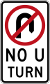 (R2-5) No U-turn (used in the Australian Capital Territory, New South Wales, Queensland, Victoria, and the Northern Territory)