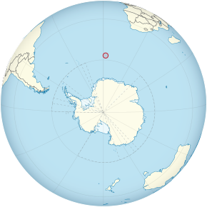 Location of Bouvet Island (circled in red)