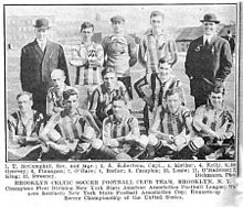 Team photo from a newspaper; the players are wearing vertically striped jerseys.