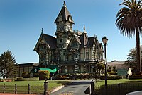 The Carson Mansion, Eureka, California in the American style called Queen Anne Revival architecture.