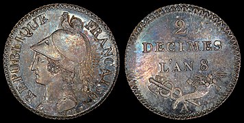 France 1799 2 Decimes (pattern)