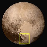 Pluto – Hillary Montes and Tenzing Montes (context; 14 July 2015)