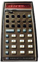 The HP-35, the world's first scientific pocket calculator by Hewlett Packard (1972).
