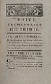 First page of volume I of "Traité élémentaire de Chimie" (1789)