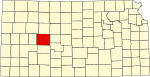 State map highlighting Ness County