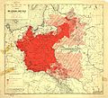 Polish ethnographic map from 1916, showing the proportions of Polish population, according to German censuses of 1916