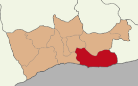 Map showing Nusaybin District in Mardin Province