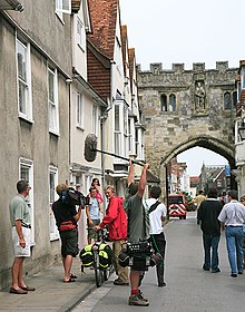 Crane filming in Salisbury, 2006
