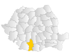 Map of Romania highlighting Olt County