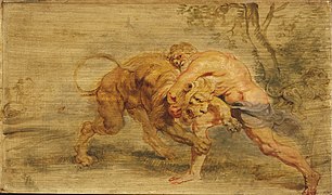 based on: Hercules Strangling the Nemean Lion 