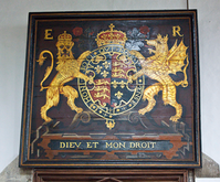Coat of arms of Elizabeth I in St Thomas's Church, Salisbury.