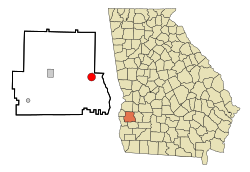Location in Randolph County and the state of Georgia