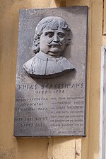 Commemorative plaque for Rigas in Vienna