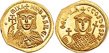 Solidus of Michael I and his son Theophylact