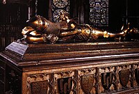 The cast gilt copper-alloy Tomb of Edward, the Black Prince, after 1376, Canterbury Cathedral, Kent[56][57]