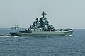 The cruiser during tactical exercises of the Baltic and Northern Fleets