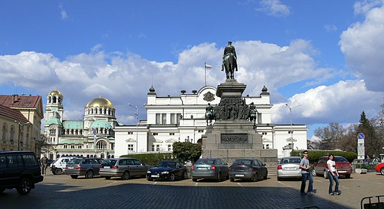 Rear view with the National Assembly of Bulgaria and the Alexander Nevsky Cathedral