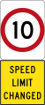 New 10 km/h Speed Limit (used in South Australia)