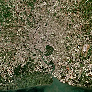 True-color image of Bangkok and its surrounding provinces