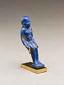 Child god (Harpokrates?) amulet; 664–30 BC; height: 4.3 cm, width: 1.2 cm, depth: 1.6 cm; Metropolitan Museum of Art